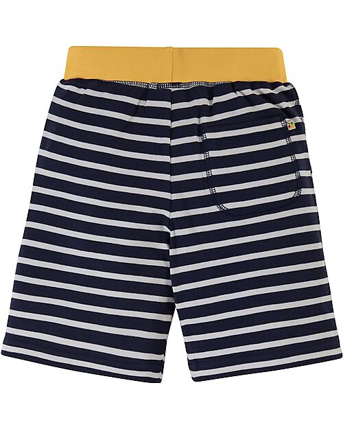 Frugi Shorts con Coulisse - Switch Ellis - Indaco Breton - A day in the city - 100% Cotone Organico Pantaloni Corti