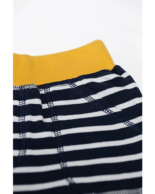 Frugi Shorts con Coulisse - Switch Ellis - Indaco Breton - A day in the city - 100% Cotone Organico Pantaloni Corti