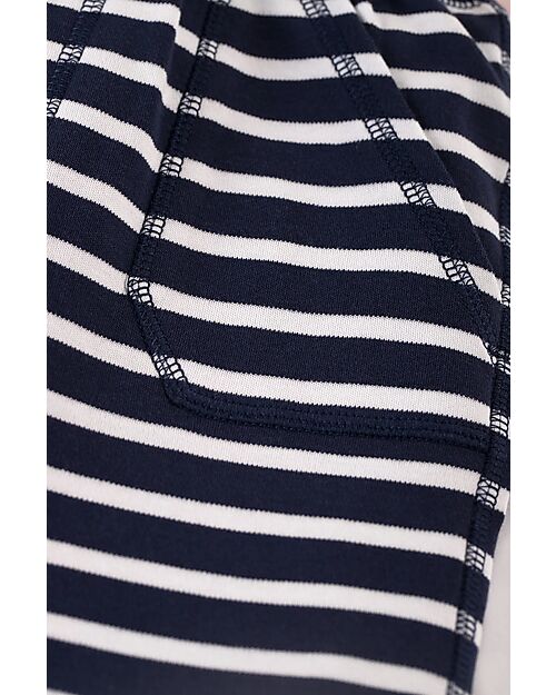 Frugi Shorts con Coulisse - Switch Ellis - Indaco Breton - A day in the city - 100% Cotone Organico Pantaloni Corti