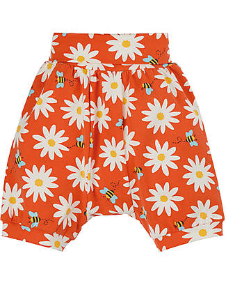 Frugi Shorts con Vita Arrotolabile Sandy - Margherite - Cotone Bio Pantaloni Corti