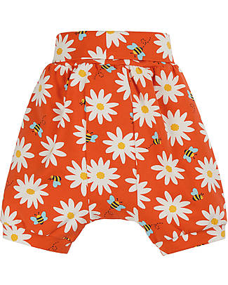 Frugi Shorts con Vita Arrotolabile Sandy - Margherite - Cotone Bio Pantaloni Corti