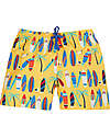 Frugi Shorts Mare Bimbo Boscastle - Daffodil Surfs Up - Giallo/Surf - 100% Tessuto Riciclato Boxer Mare