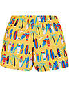 Frugi Shorts Mare Bimbo Boscastle - Daffodil Surfs Up - Giallo/Surf - 100% Tessuto Riciclato Boxer Mare
