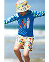 Frugi Shorts Mare Bimbo Boscastle - Daffodil Surfs Up - Giallo/Surf - 100% Tessuto Riciclato Boxer Mare
