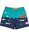 Frugi Shorts Mare Bimbo Polkerris - Lies Below Scene - Blu e Azzurro/Pesci - 100% Tessuto Riciclato Boxer Mare
