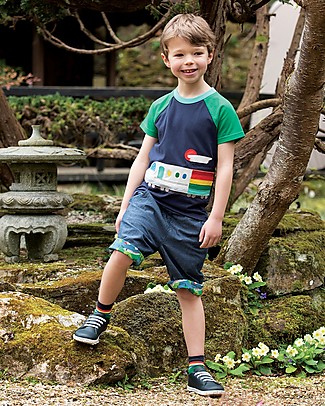 Frugi Shorts Ralph Reversibili - Treno (18 mesi-4 anni) - 100% cotone bio Pantaloni Corti
