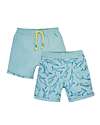 Frugi Shorts Reversibili con Sqauli - Azzurri - Cotone Bio Pantaloni Corti