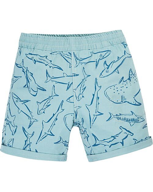 Frugi Shorts Reversibili con Sqauli - Azzurri - Cotone Bio Pantaloni Corti