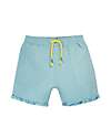 Frugi Shorts Reversibili con Sqauli - Azzurri - Cotone Bio Pantaloni Corti