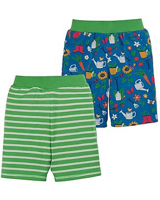 Frugi Shorts Reversibili - Garden - 100% Interlock di Cotone Bio GOTS - in Collaborazione con The National Trust! Pantaloni Corti