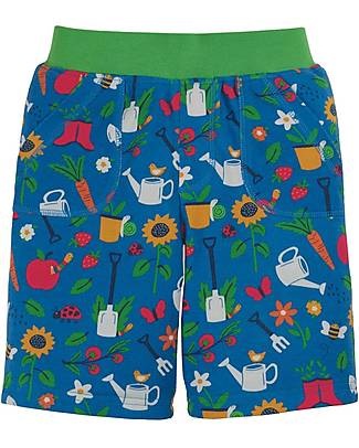 Frugi Shorts Reversibili - Garden - 100% Interlock di Cotone Bio GOTS - in Collaborazione con The National Trust! Pantaloni Corti