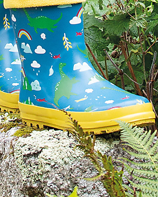 Frugi Stivali in Gomma Puddle Buster - Nessie - 100% gomma naturale Stivali Pioggia