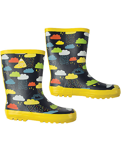 Frugi Stivali in Gomma Puddle Buster, Nuvolette - 100% gomma naturale Ombrelli