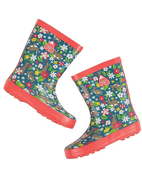 Frugi Stivali in Gomma Puddle Buster - Rabbit Fields - 100% gomma naturale Stivali Pioggia