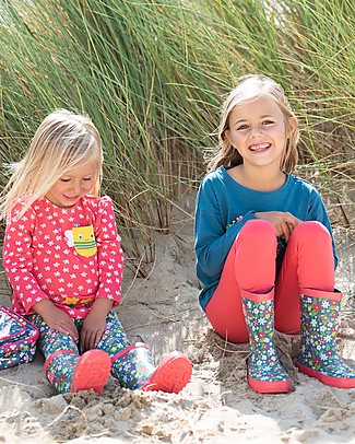 Frugi Stivali in Gomma Puddle Buster - Rabbit Fields - 100% gomma naturale Stivali Pioggia