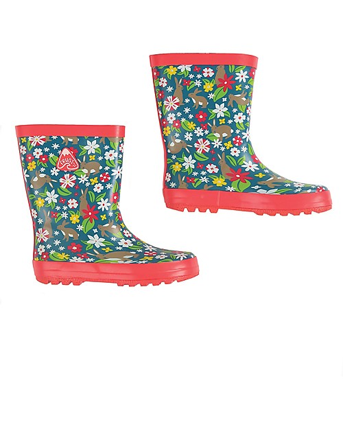 Frugi Stivali in Gomma Puddle Buster - Rabbit Fields - 100% gomma naturale Stivali Pioggia