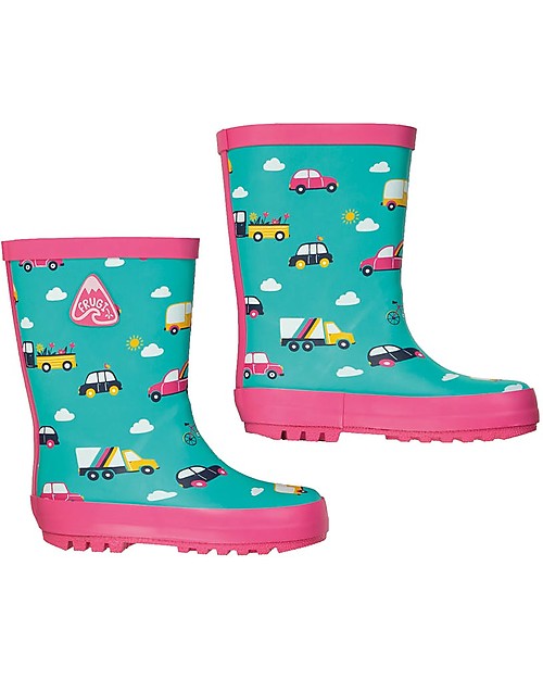 Frugi Stivali in Gomma Puddle Buster, Rainbow Roads - 100% gomma naturale Stivali Pioggia