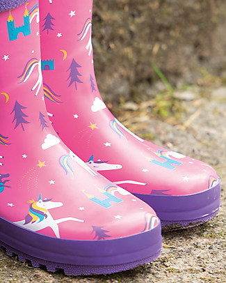 Frugi Stivali in Gomma Puddle Buster - Unicorno - 100% gomma naturale Stivali Pioggia