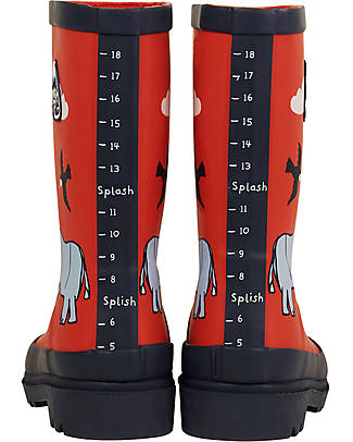 Frugi Stivali in Gomma Puddle Buster Wellington - Amici Rinoceronti - 100% gomma naturale Stivali Pioggia