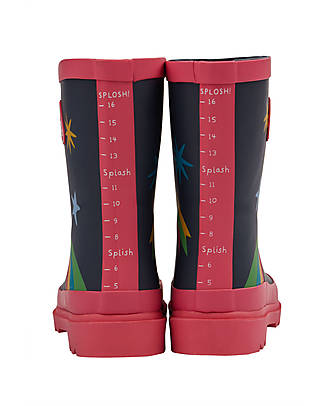 Frugi Stivali in Gomma Puddle Buster Wellington - Indaco/Stelle - 100% gomma naturale Stivali Pioggia