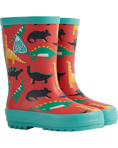 Frugi Stivali in Gomma Puddle Buster Wellington - Jurassico - 100% gomma naturale Stivali Pioggia