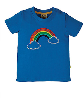 Frugi T-shirt Avery con Applique 3D - Cobalto/Arcobaleno - Cotone bio T-shirt