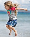 Frugi T-Shirt Bimba Nancy, Grigio e Fucsia/Arcobaleno - 100% cotone bio Maglie Manica Lunga