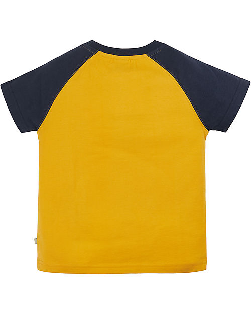 Frugi T-shirt Bimbo Rafe Raglan - Bumblebee/Camper - 100% Cotone Bio GOTS T-shirt
