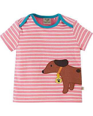Frugi T-Shirt Bobster Wraparound - Rosa - Righe - City Dogs - Cotone Organico T-shirt