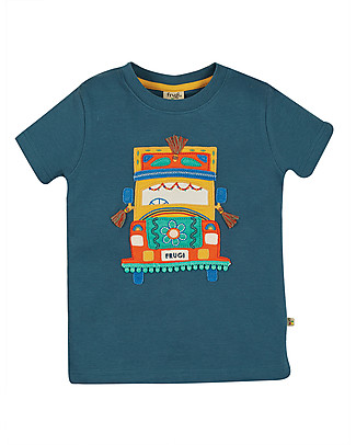 Frugi T-shirt Carsen con Applique 3D - Furgoncino - Cotone bio T-Shirt e Canotte