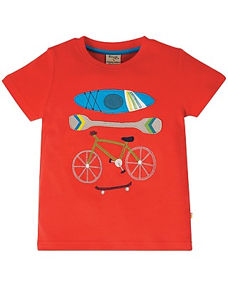 Frugi T-shirt Carsen - Koi Red/Sports - 100% cotone bio T-Shirt e Canotte