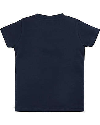 Frugi T-Shirt con Applique Creature - Indigo/Apple - Interlock di Cotone Bio GOTS - in Collaborazione con The National Trust! T-shirt
