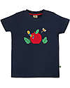 Frugi T-Shirt con Applique Creature - Indigo/Apple - Interlock di Cotone Bio GOTS - in Collaborazione con The National Trust! T-shirt
