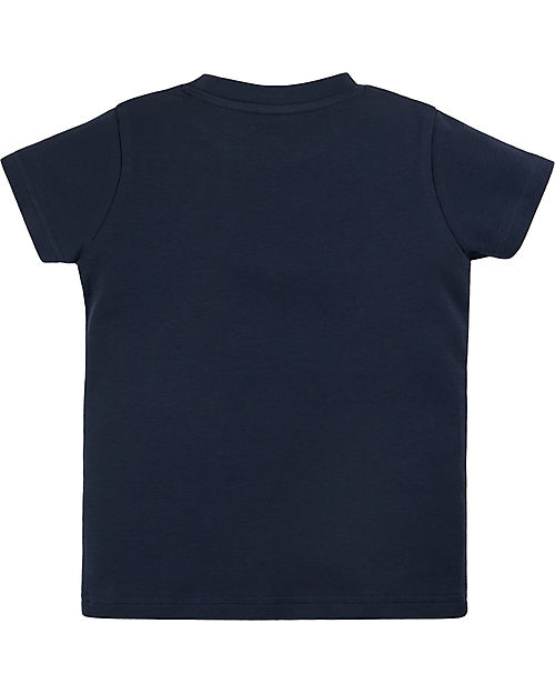 Frugi T-Shirt con Applique Creature - Indigo/Apple - Interlock di Cotone Bio GOTS - in Collaborazione con The National Trust! T-shirt