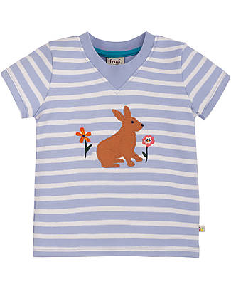 Frugi T-Shirt Easy-on con Collo Elasticizzato - Lavanda e Fiori - Cotone Organico T-shirt