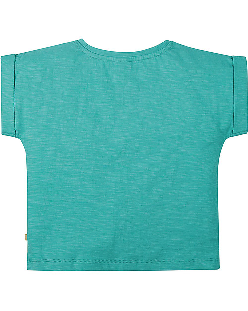 Frugi T-Shirt Effetto Fiammato Sophia - Acqua/Cammello - 100% cotone bio T-shirt