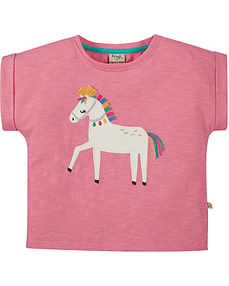 Frugi T-Shirt Effetto Fiammato Sophia - Rosa/Cavallo - 100% cotone bio T-Shirt e Canotte