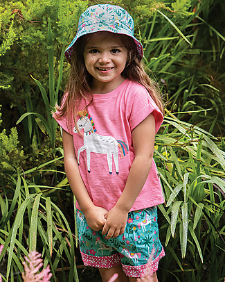 Frugi T-Shirt Effetto Fiammato Sophia - Rosa/Cavallo - 100% cotone bio T-Shirt e Canotte
