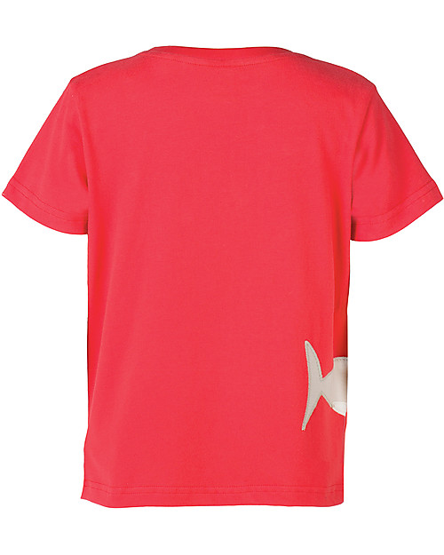 Frugi T-Shirt James, Rosso/Squalo - 100% cotone bio T-shirt