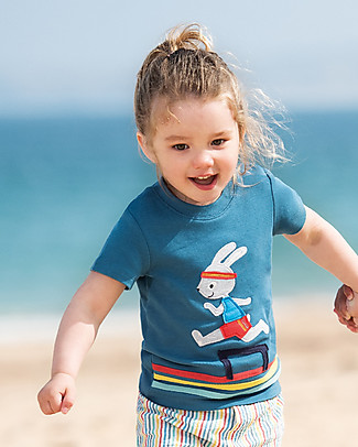 Frugi T-shirt Little Creature - Carta di zucchero/Coniglio - 100% cotone bio T-Shirt e Canotte