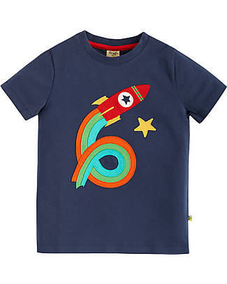 Frugi T-shirt Magic Number Blu Indaco - Razzo - 100% Cotone Organico GOTS T-shirt