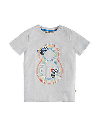 Frugi T-shirt Magic Number Grigia - Bici - 100% Cotone Organico GOTS T-shirt