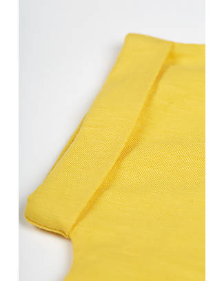 Frugi T-shirt Sophia Slub in Jersey - Giallo/ Fragola - Manica Arrotolata - Cotone Organico T-shirt