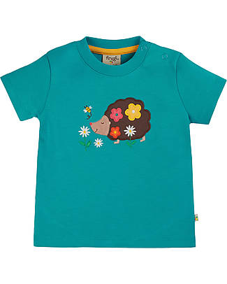Frugi Top con Applique Little Creature - Blu/Riccio - Cotone bio T-shirt