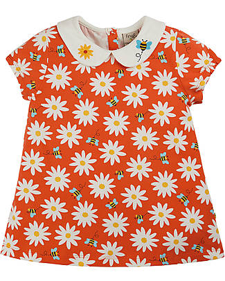 Frugi Top Floreale con Colletto Ricamato Jessie - Margherita - Cotone bio T-shirt