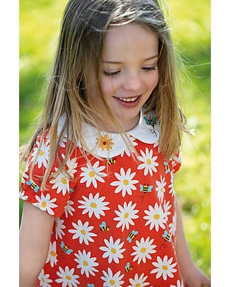 Frugi Top Floreale con Colletto Ricamato Jessie - Margherita - Cotone bio T-shirt