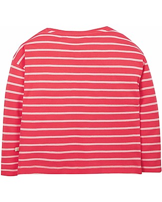 Frugi Top Tori Boxy - Righe Rosse/Unicorno - Cotone bio Maglie Manica Lunga
