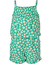 Frugi Tuta Bimba con Spalline, Verde+Fiorellini - Cotone bio elasticizzato Tutine Lunghe