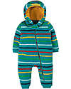 Frugi Tuta Imbottita in Pile Explorer - Azzurra Righe Arcobaleno - Realizzato con bottiglie di plastica riciclata! Tute Invernali