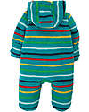 Frugi Tuta Imbottita in Pile Explorer - Azzurra Righe Arcobaleno - Realizzato con bottiglie di plastica riciclata! Tute Invernali